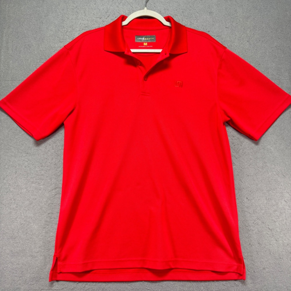 Loudmouth Golf‎ Polo Shirt Red Short Sleeve Embroidered Logo Men's Medium